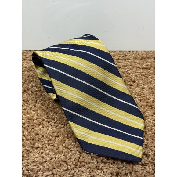 Brooks Brothers Other - Necktie 100% Silk Brooks Brothers Makers Made In USA Yellow Blue White Striped